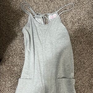 Gray Sleeveless soft overalls